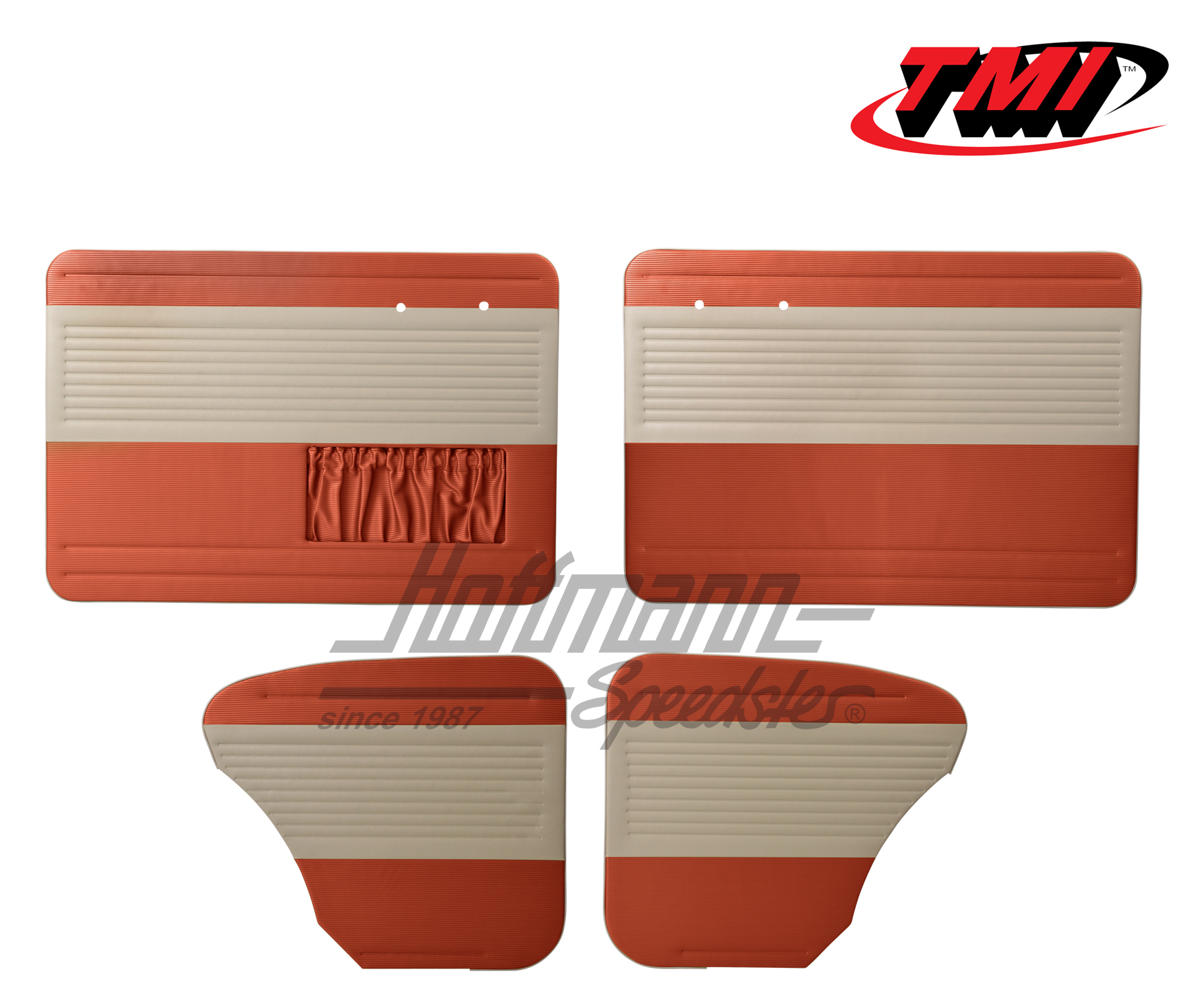 Panneaux de portes, Cox Berline, 55-64, blanc cassé/rouge brique | 19-1122-23-15 | 055-7504-07