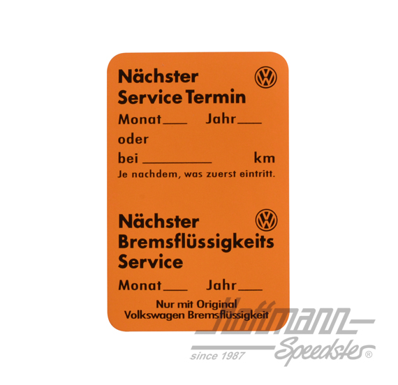 Autocollant de service, Volkswagen, orange | ZCP 902 673 | 021-0199-95