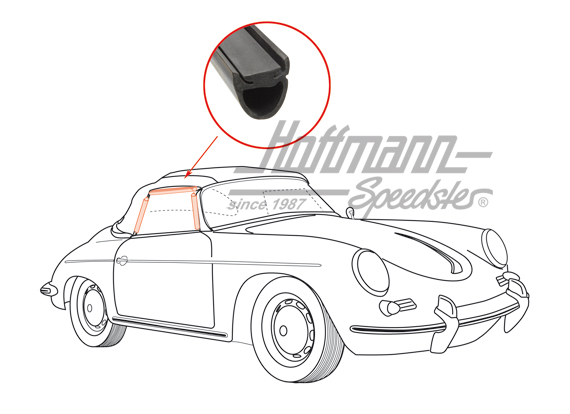 Joint, vitre de porte, en haut, gauche/droite | 644 542 929 41 | 510-6230