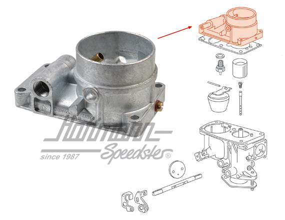 Boîtier supérieur de carburateur, 28PCI (nu) | 111 129 109 B | 020-1315-08