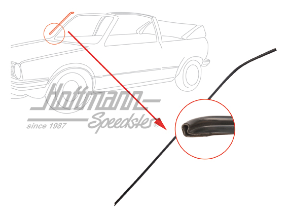 Moulure, colonne-A, Cabriolet, noire, droite | 155 853 706 A | 180-7280-02