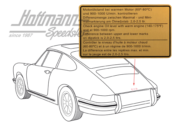 Autocollant "Niveau d'huile, 911 Turbo, -80                                                         