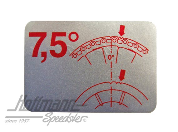 Autocollant "point d'allumage 7.5°", Type-1 | 111 100 173 A | 021-0199-10