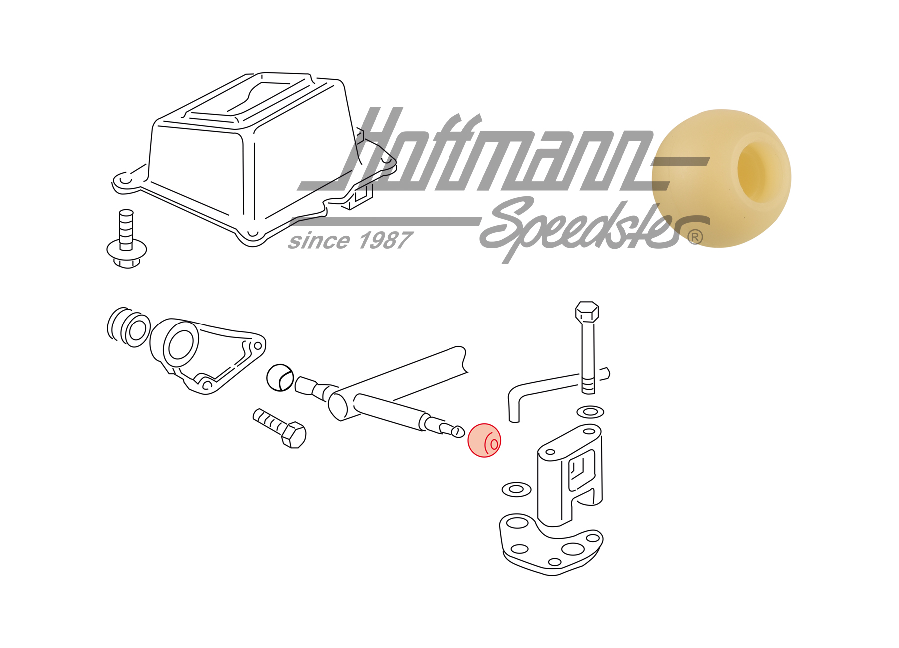 Boule de support, tête de fourche, avant, 23mm | 015 311 544 | 407-2010-37