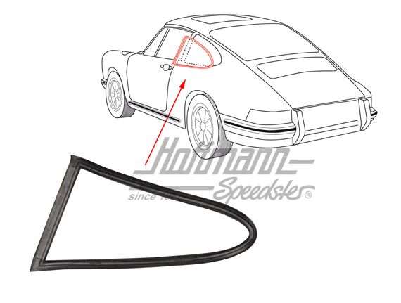 Joint, vitre latérale, 911/964 Coupé, 89-94, gauche                                                 