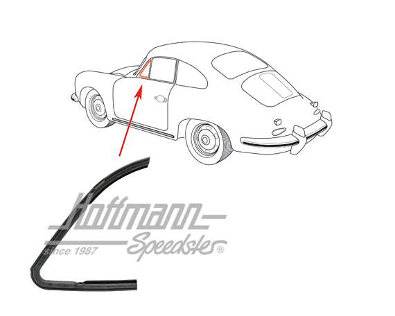 Joint, déflecteur, 356 Coupé, gauche                                                                