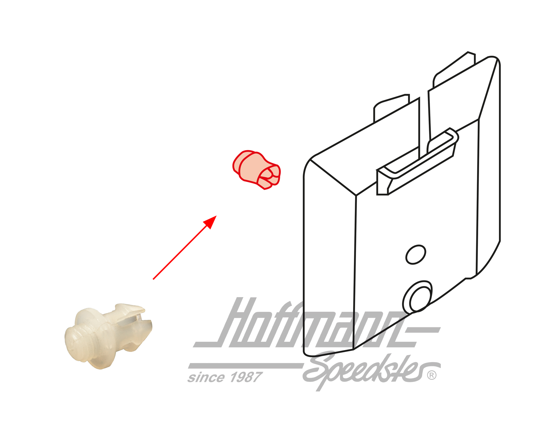 Rivet d'écartement, écran, ceinture de sécurité | 171 857 784 | 180-5510-30