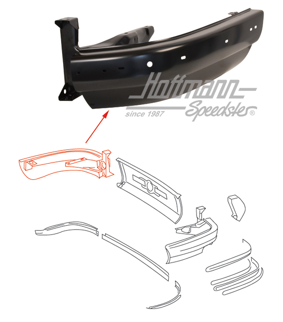 Bout de pare-chocs, arrière, 69-73, droite | 901 505 022 21 | 510-9932-02
