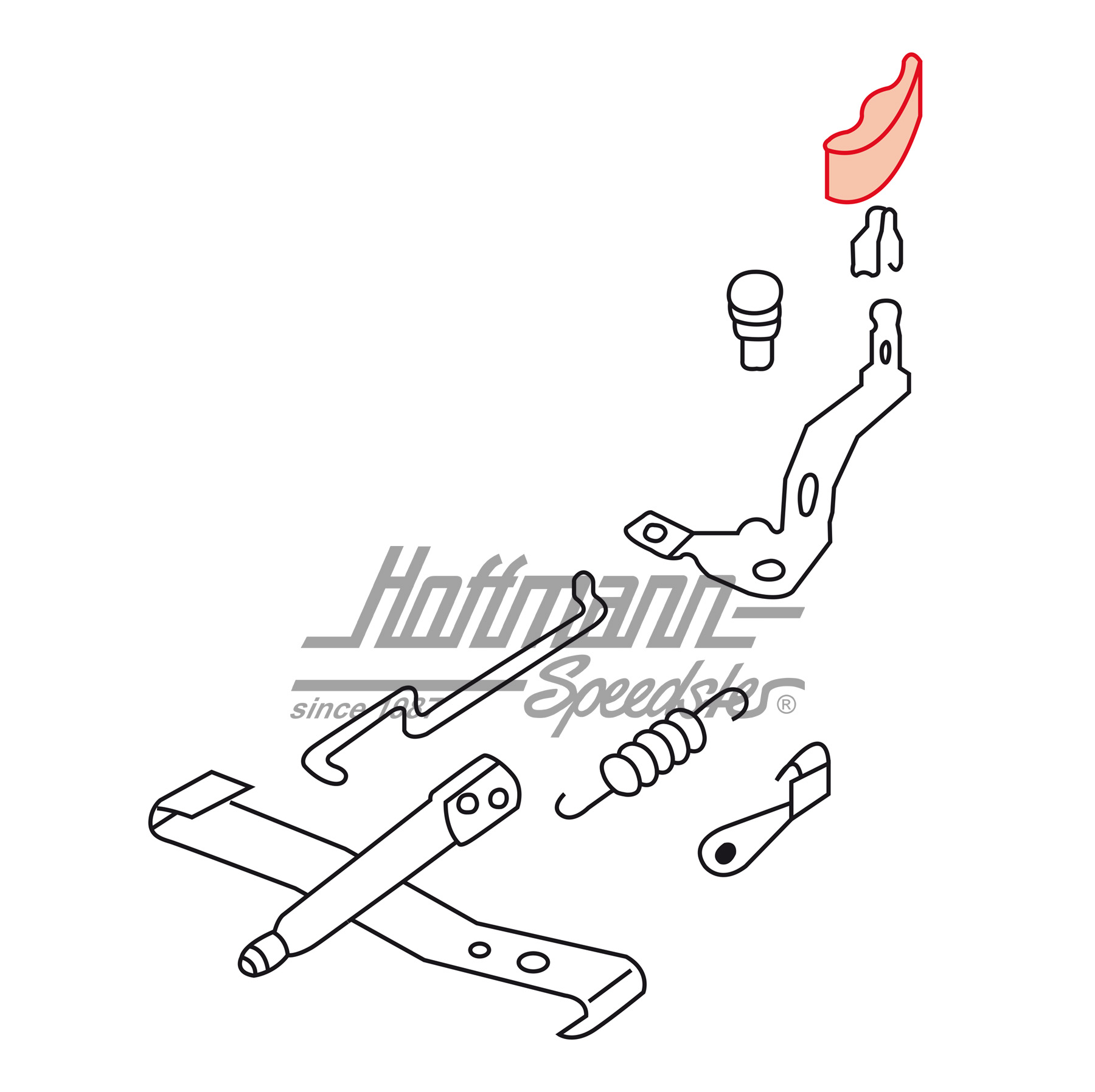 Bouton, réglage du siège (tunnel), noir                                                             