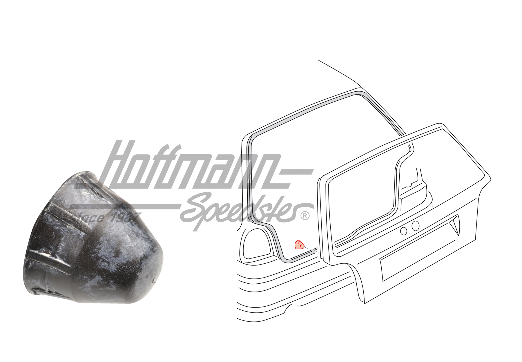 Tampon de butée, hayon arrière, 90-97 | 191 827 499 A | 208-7410