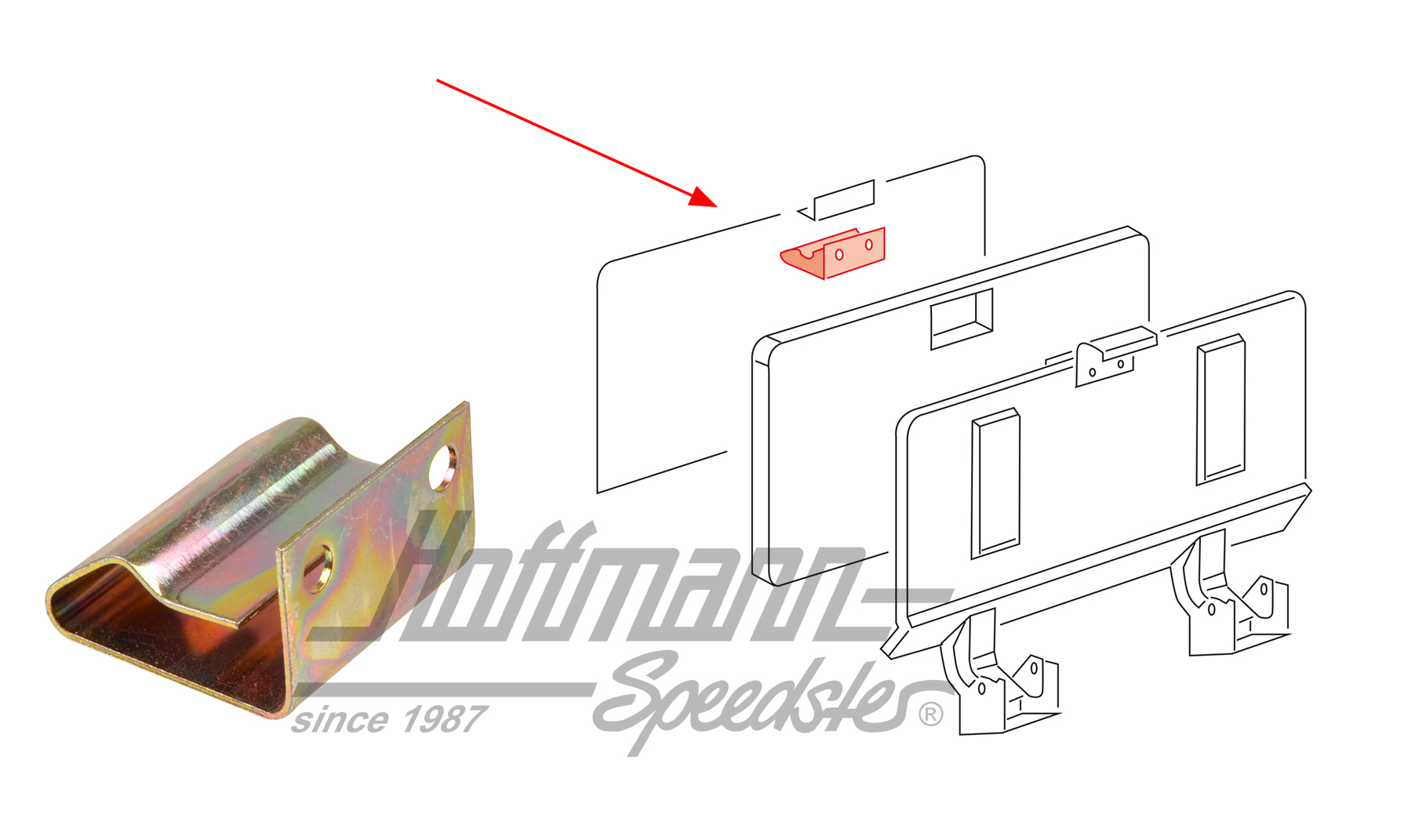 Crampon, capot moteur, Bus T3 | 251 813 867 | 370-3298-20