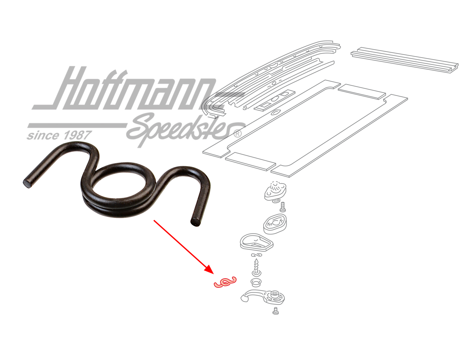 Ressort, manivelle de toit coulissant, Cox/Bus/Golf | 313 877 459 A | 020-5510-20