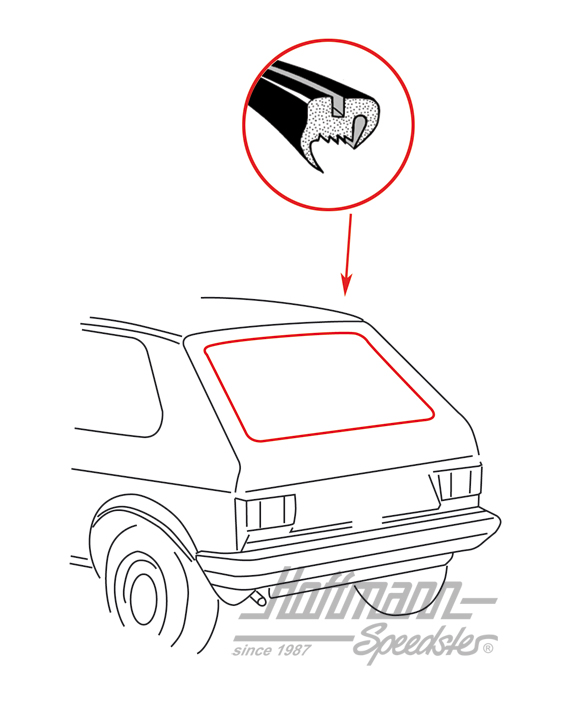 Joint de lunette AR, Golf I berline, sans rainure | 171 845 521 | 180-7075