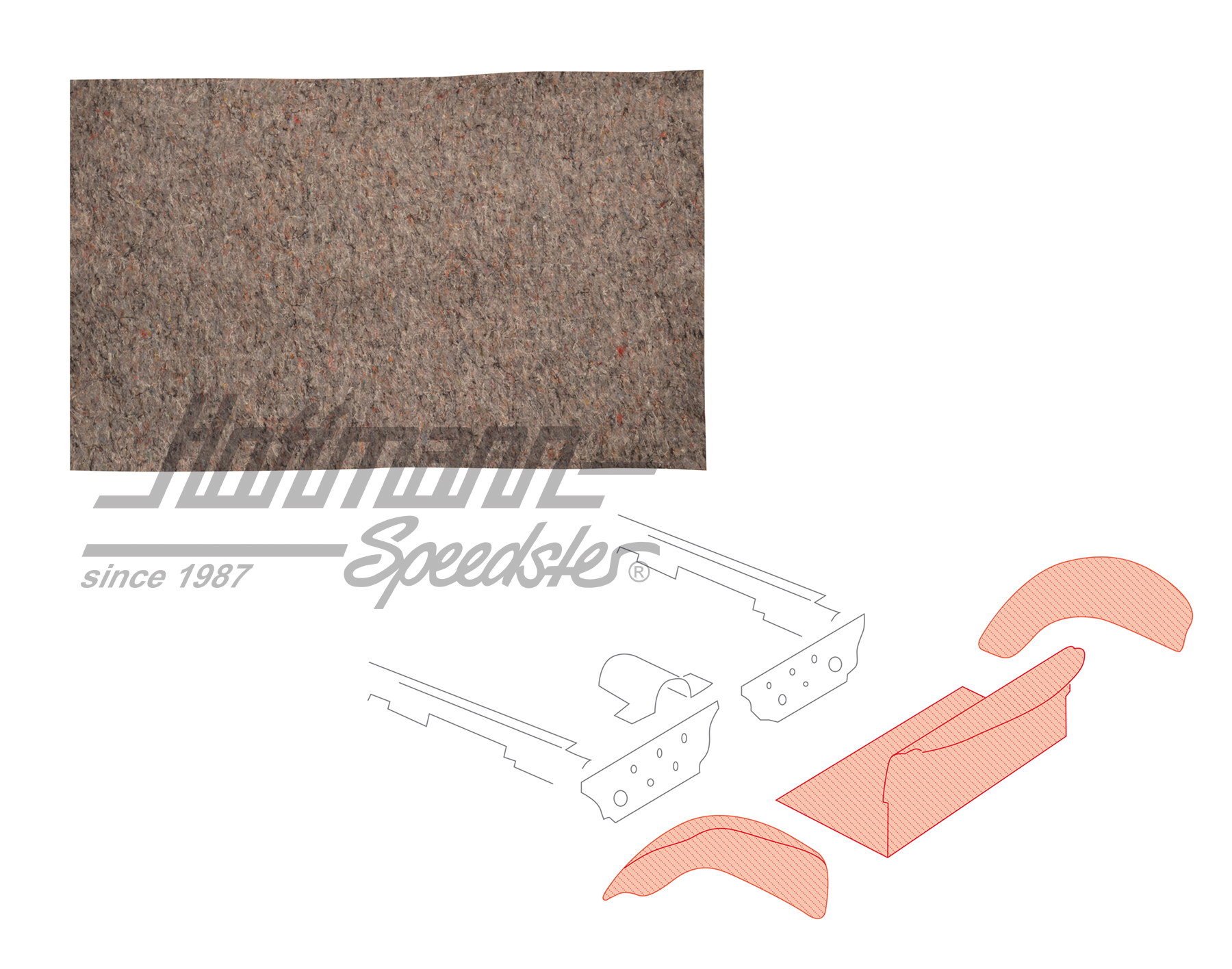 Tapis de coffre arrière, Cabriolet, gris, 8.55-7.72                                                 