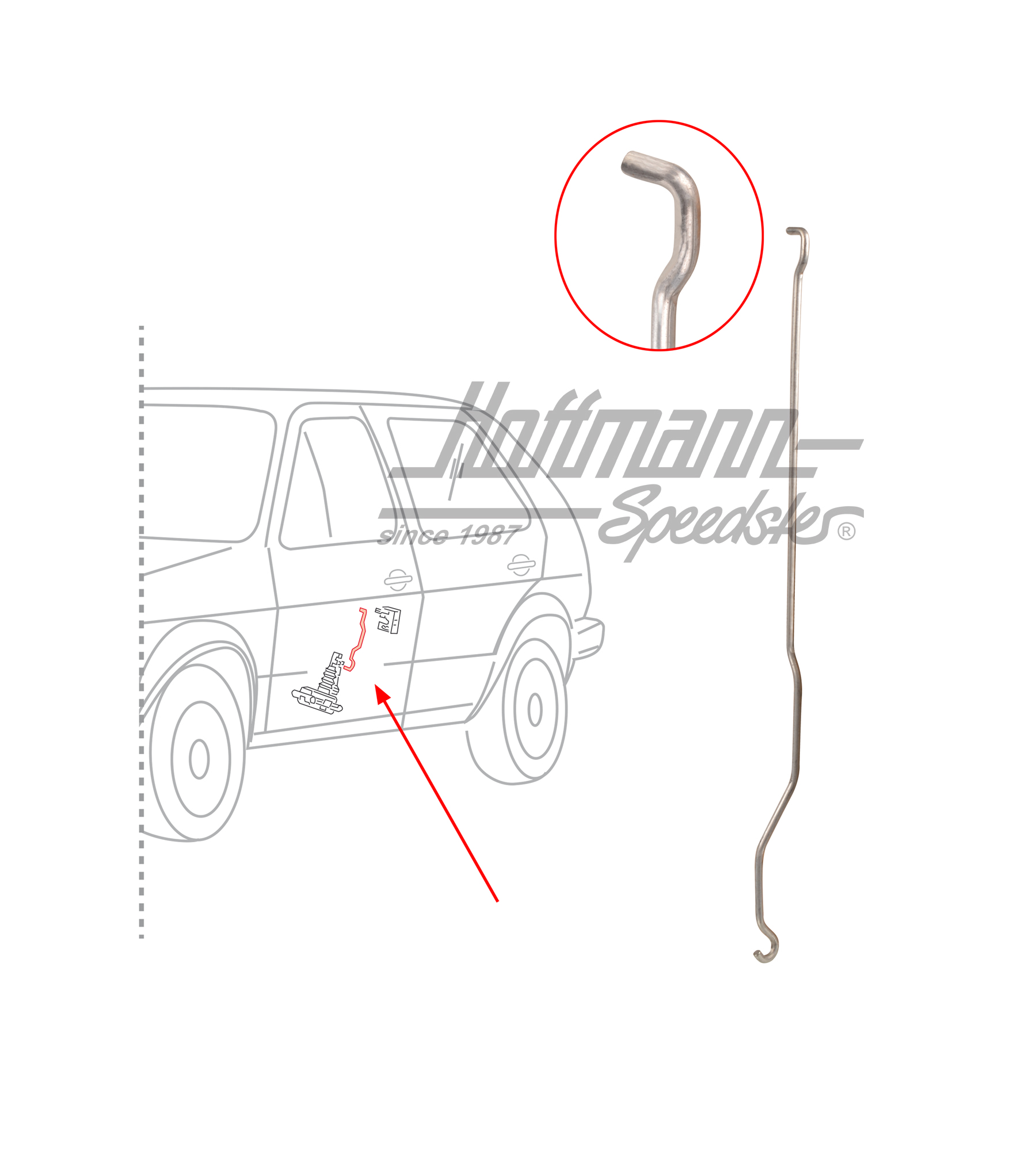 Tige de raccordement, vanne de commande, avant, gauche | 193 837 297 | 208-1027-01