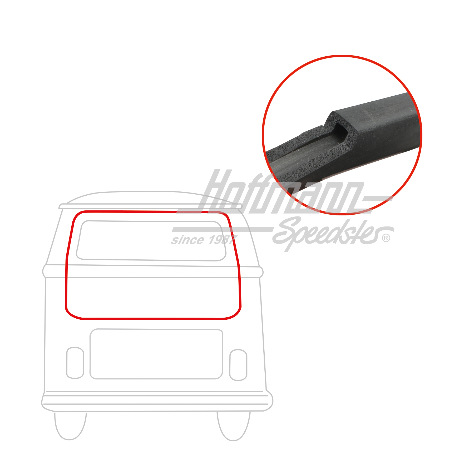 Joint de hayon arrière, Bus T2, 8.71-7.79, Qualité de reproduction | 211 829 193 E | 090-6130-05