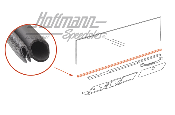 Joint, tableau de bord/vitre à charnière | 181 857 849 | 080-2930-10