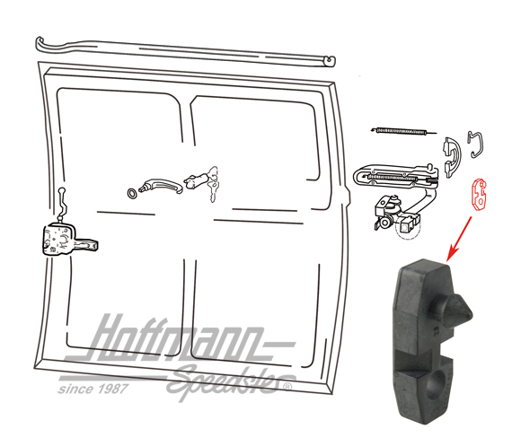 Arrêt, support de verrouillage, porte coulissante | 211 843 751 | 097-1041-36
