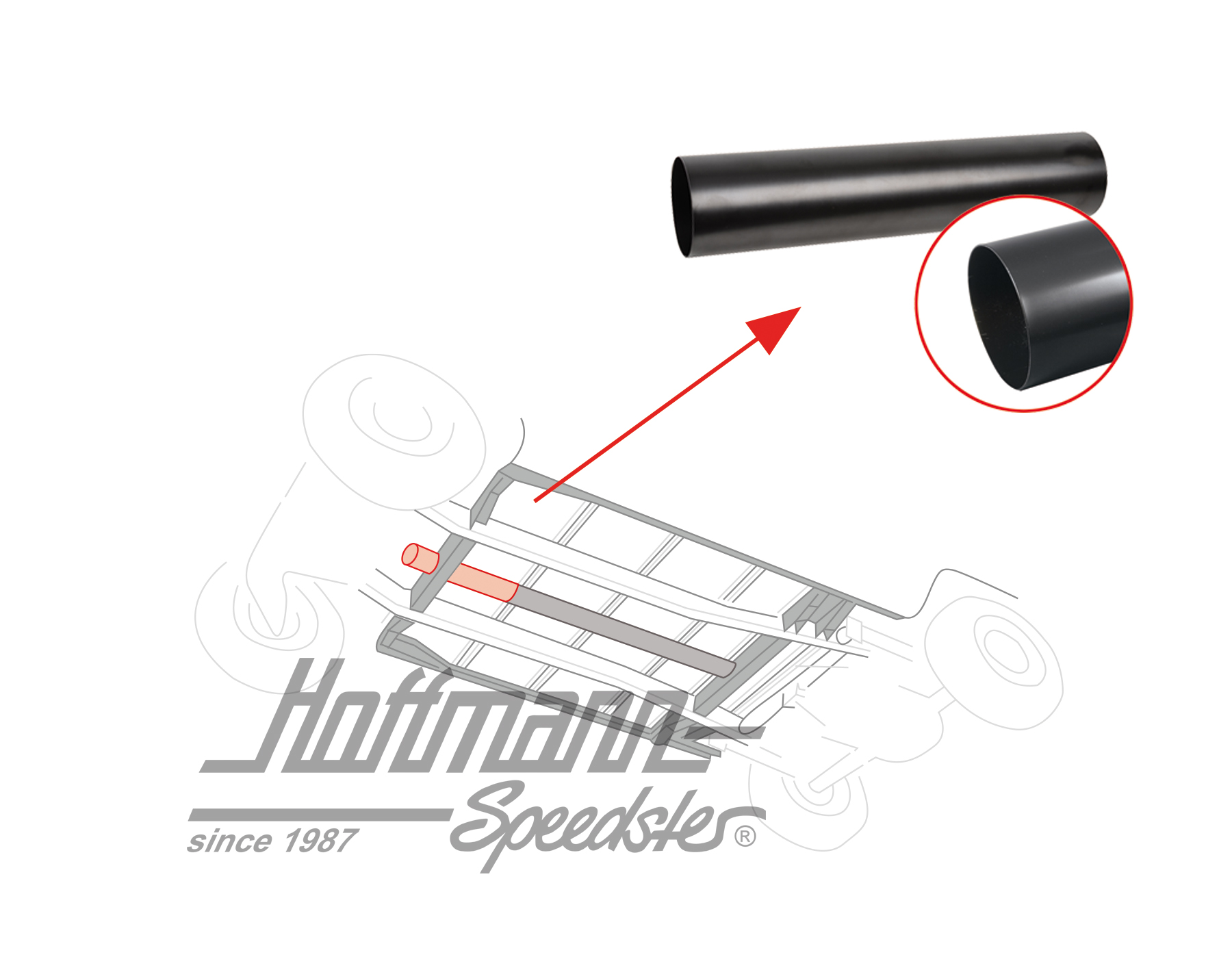Tubulure, avant, 333mm, 3.55-7.72 | 211 255 791 | 095-0600-10