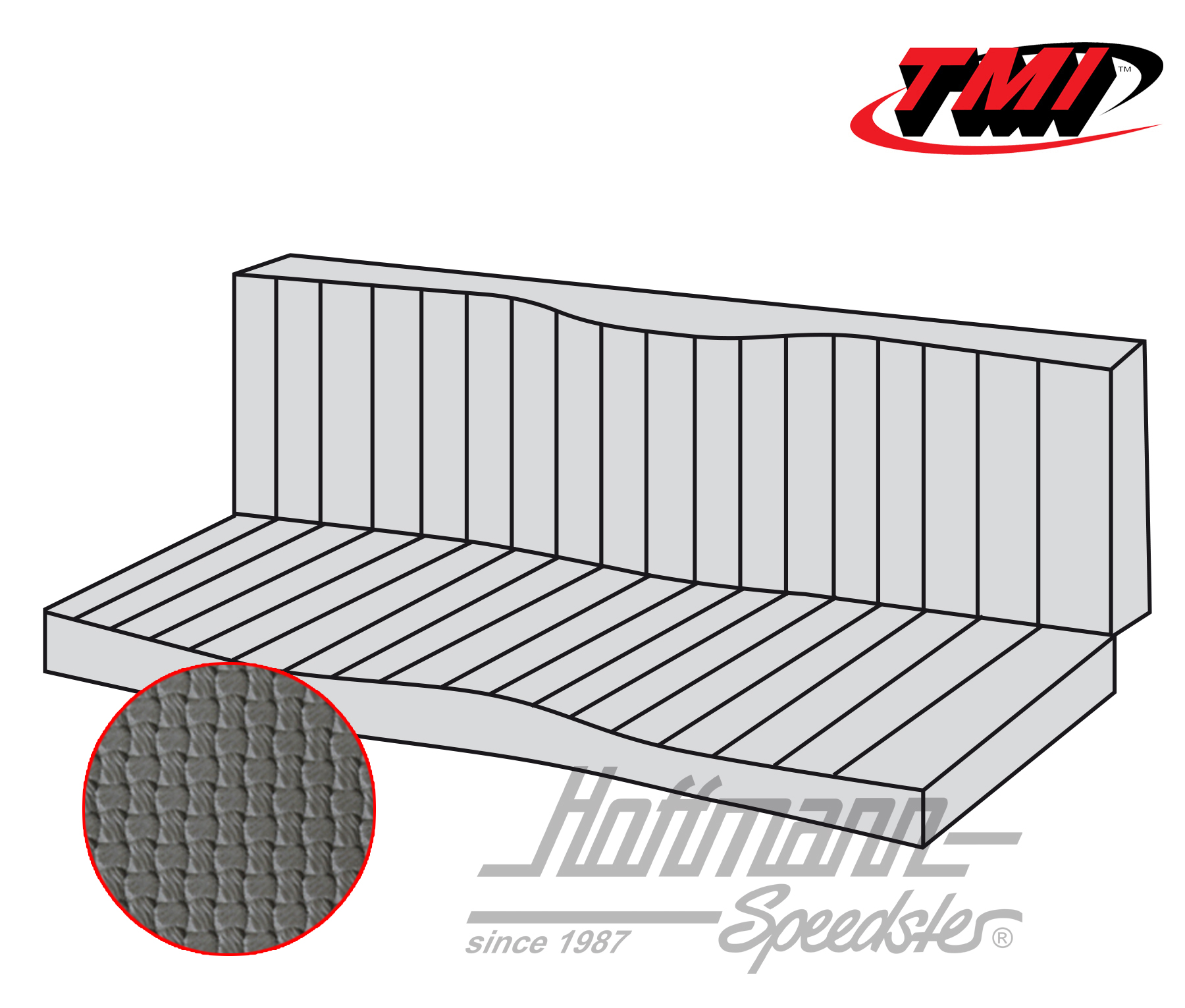 Housse de banquette, Karmann Ghia Cab., 55-71, grise | 43-1611-06 | 066-0084-35