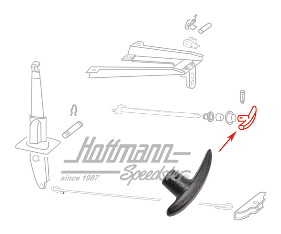 Poignée de levier de frein à main, Bus T2, 67-79, di serie | 211 711 421-1 | 098-0202-03