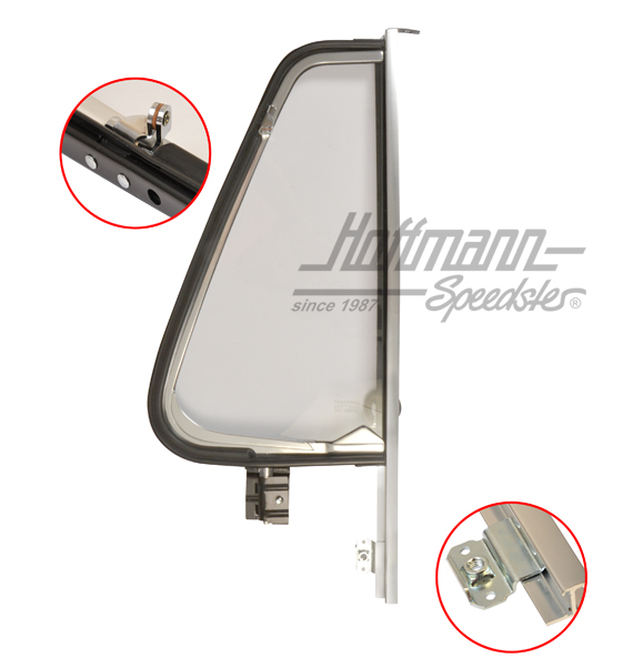 Déflecteur, complet, Bus T2, chromé, gauche                                                         