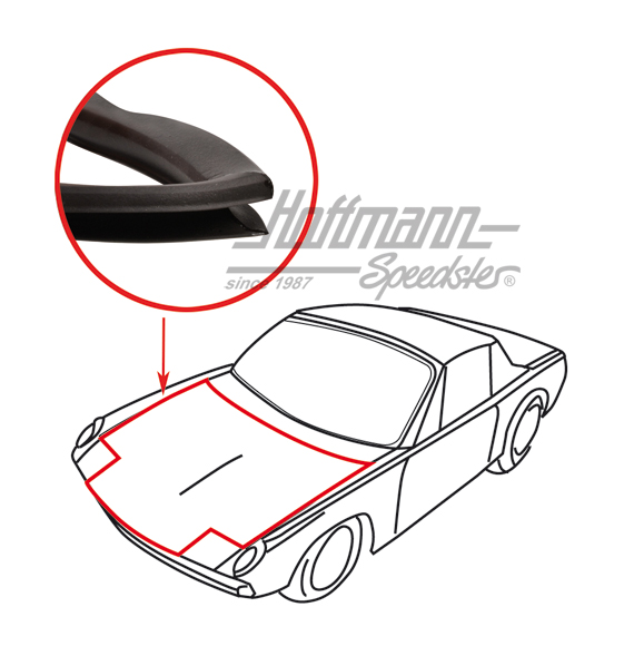 Joint de capot avant, Porsche 914 | 914 511 901 10 | 600-8100