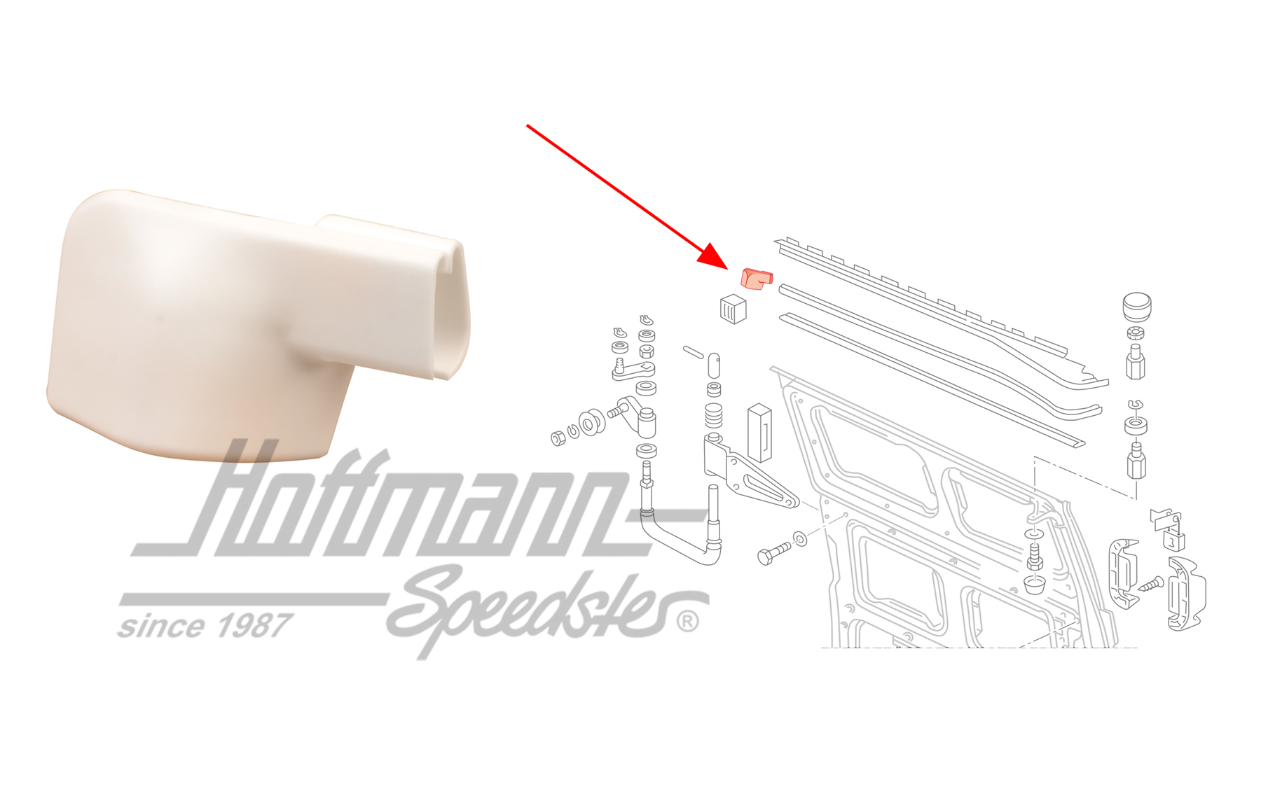 Cache, bourrelet, porte coulissante, droite, blanc | 255 843 188  581 | 360-4050-12