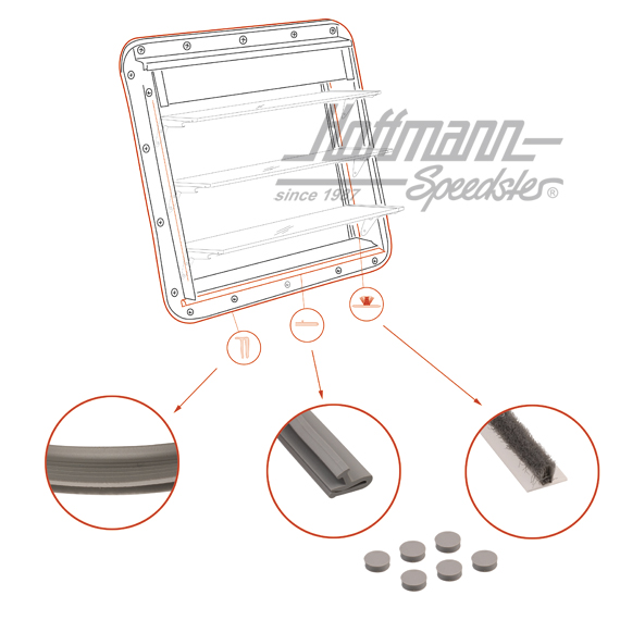 Jeu de joints, vitre à lamelles, Bus T1 | 231 069 411 | 089-1858