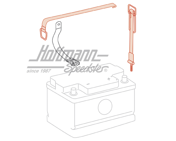 Bande de serrage de batterie, 911, courte, noire                                                    