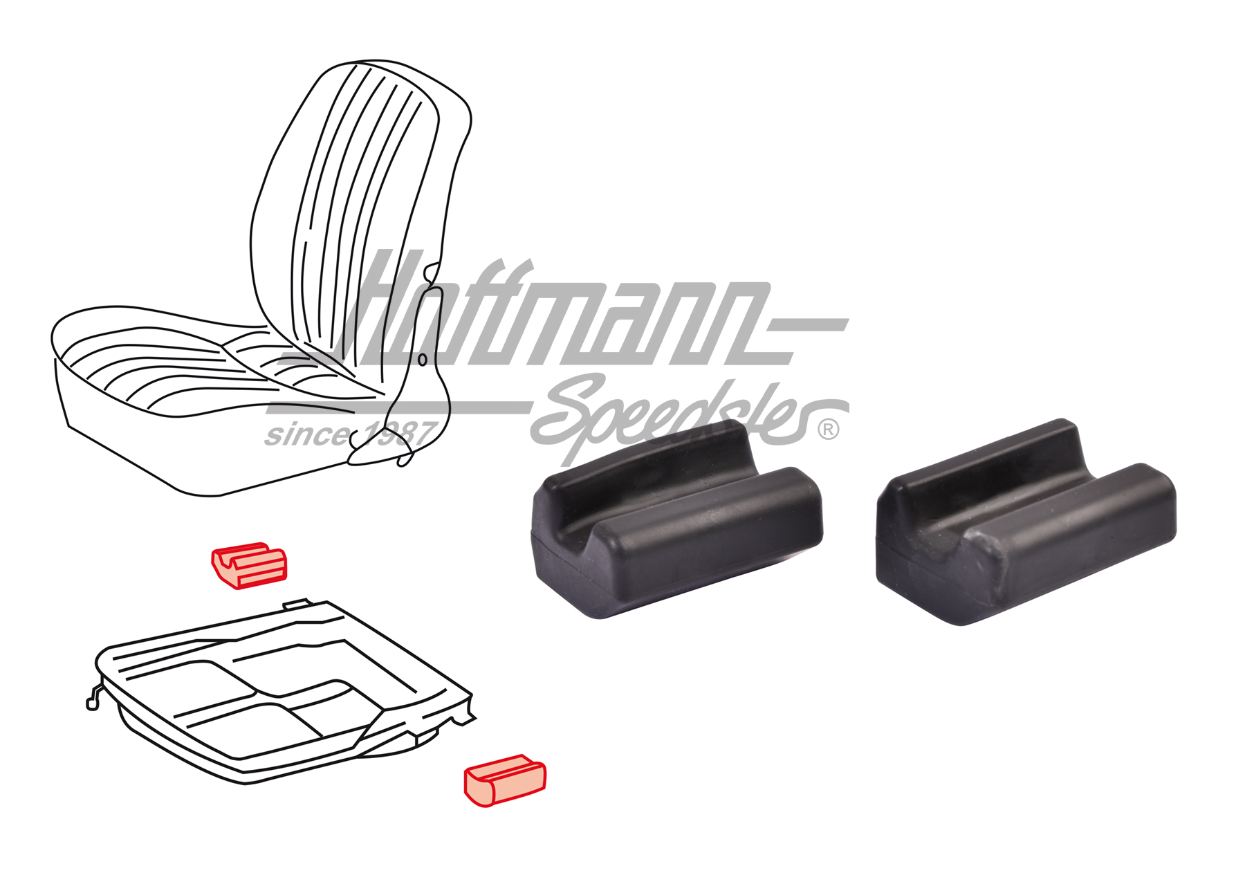 Paire de supports, rail de siège, 911/912 | 901 521 191 00/901 521 192 00 | 580-0718-90