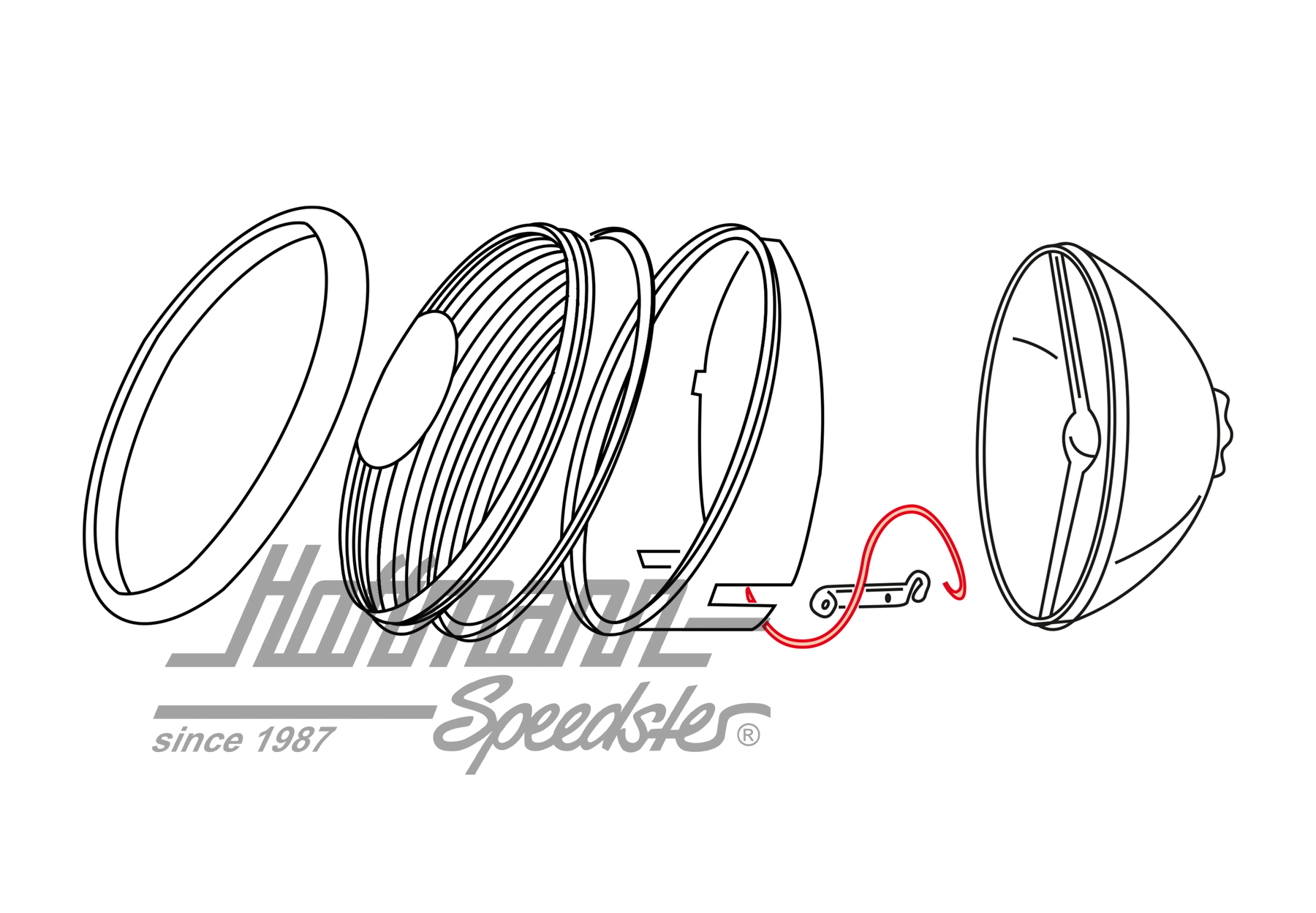 Bride de fixation, réflecteur, phare Hella                                                          