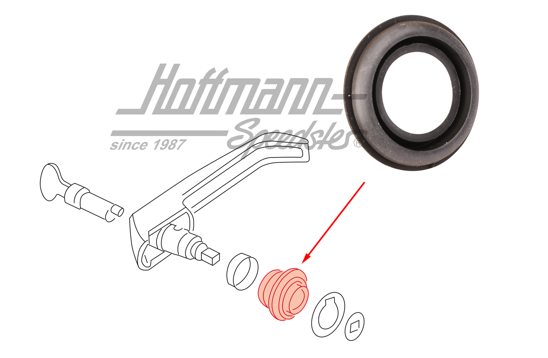 Joint, poignée de porte coulissante, 8.84-7.92 | 251 843 711 A | 350-6043