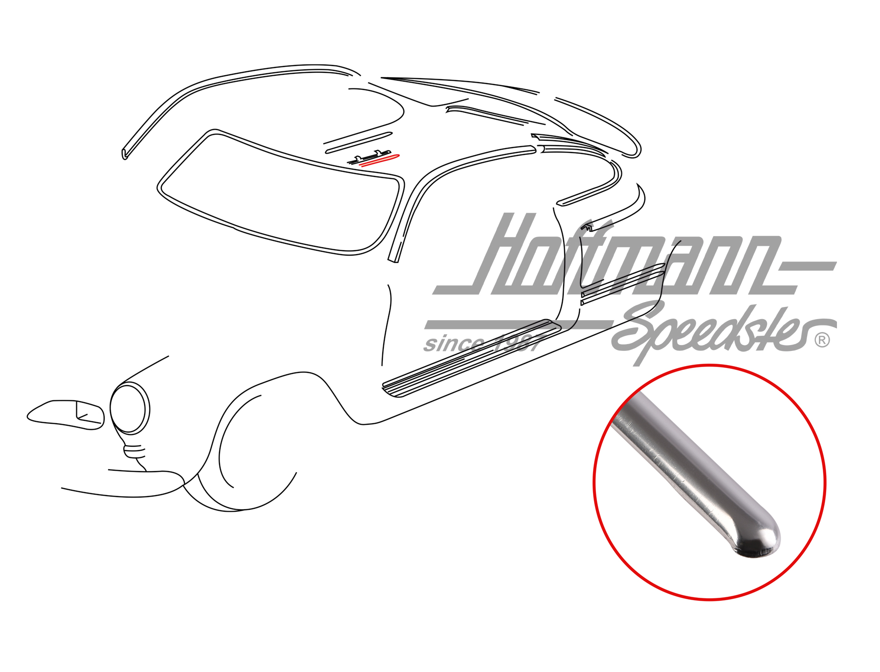 Moulure, panneau latéral, au milieu, 8.67-7.74 
 | 141 853 115 A | 066-0028-66