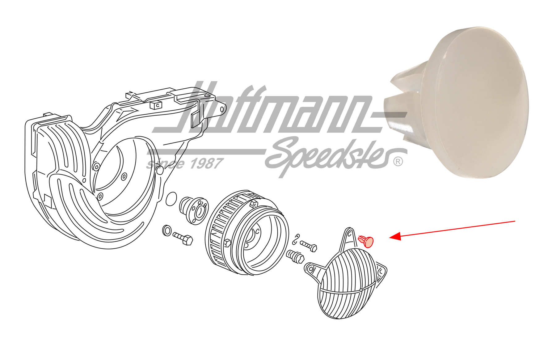 Bouchon, boîtier de ventilateur, Bus T3, CT | 271 821 890 | 307-0103