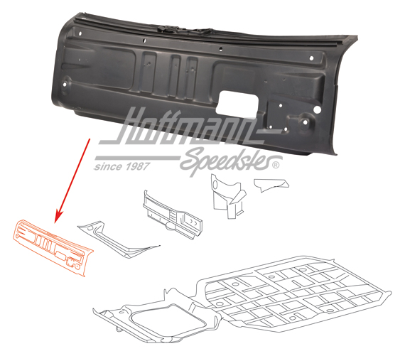 Cloison transversale, avant, .74-.89, avec système de climatisation | 911 501 099 07 | 590-0190-14