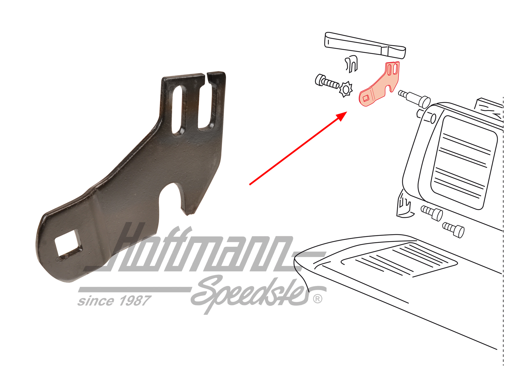 Crochet, banquette, Bus T2/T3, arrière, droite | 221 885 510 | 098-0464-02
