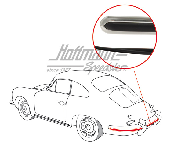 Moulure, pare-chocs, arrière, 356 B/C                                                               