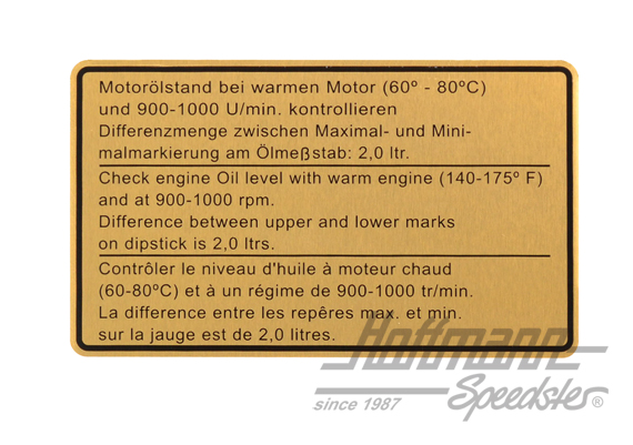 Autocollant "Niveau d'huile, 911, .73 | 911 006 504 00 | 580-8016