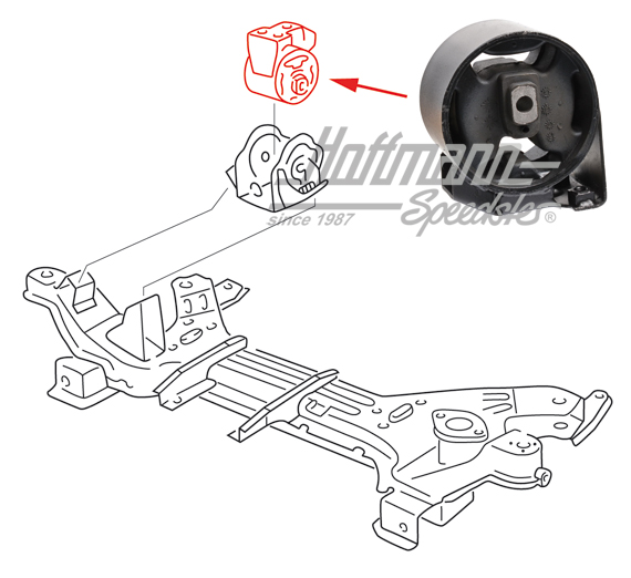 Support en caoutchouc, support de moteur, arrière, droite | 191 199 262 A | 201-5635