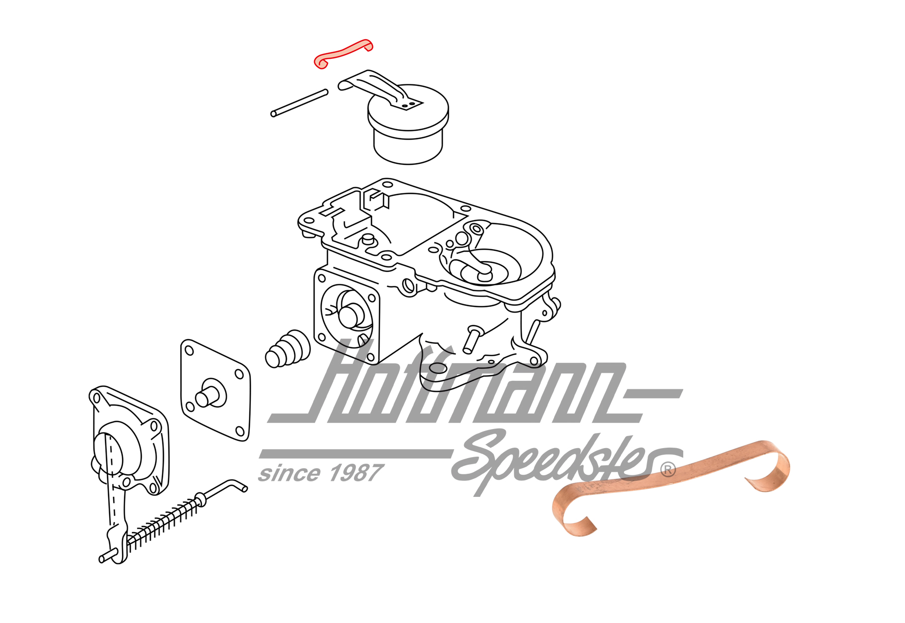 Rondelle d'arrêt, flotteur de carburateur, 32/34PDSIT
 | 341 129 397 | 092-2100-54