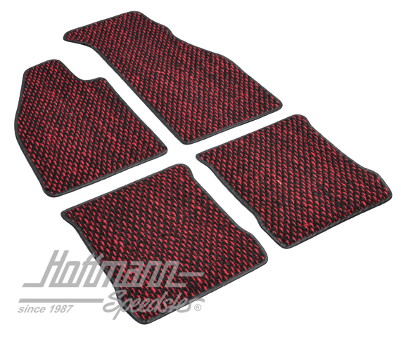 Tapis de sol, en coco, 8.72-, rouges/noirs | ZVW 2DRD | 020-5381-57