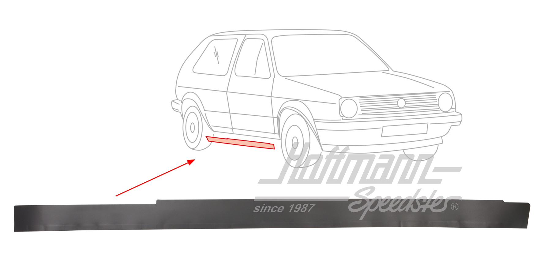 Moulure, bas de marche
, 2 portes, droite | 191 853 386 A 6DA | 208-6954-02