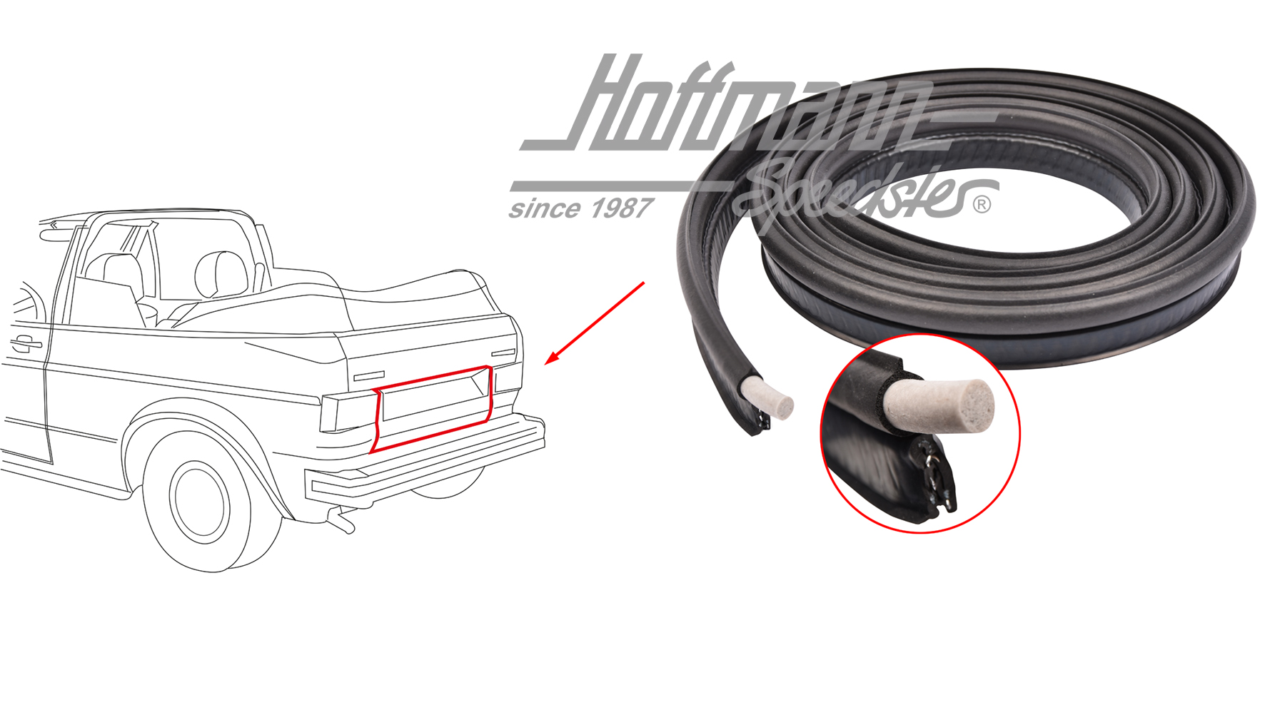 Joint de hayon arrière, Golf 1 Cabriolet | 155 827 705 | 180-7026