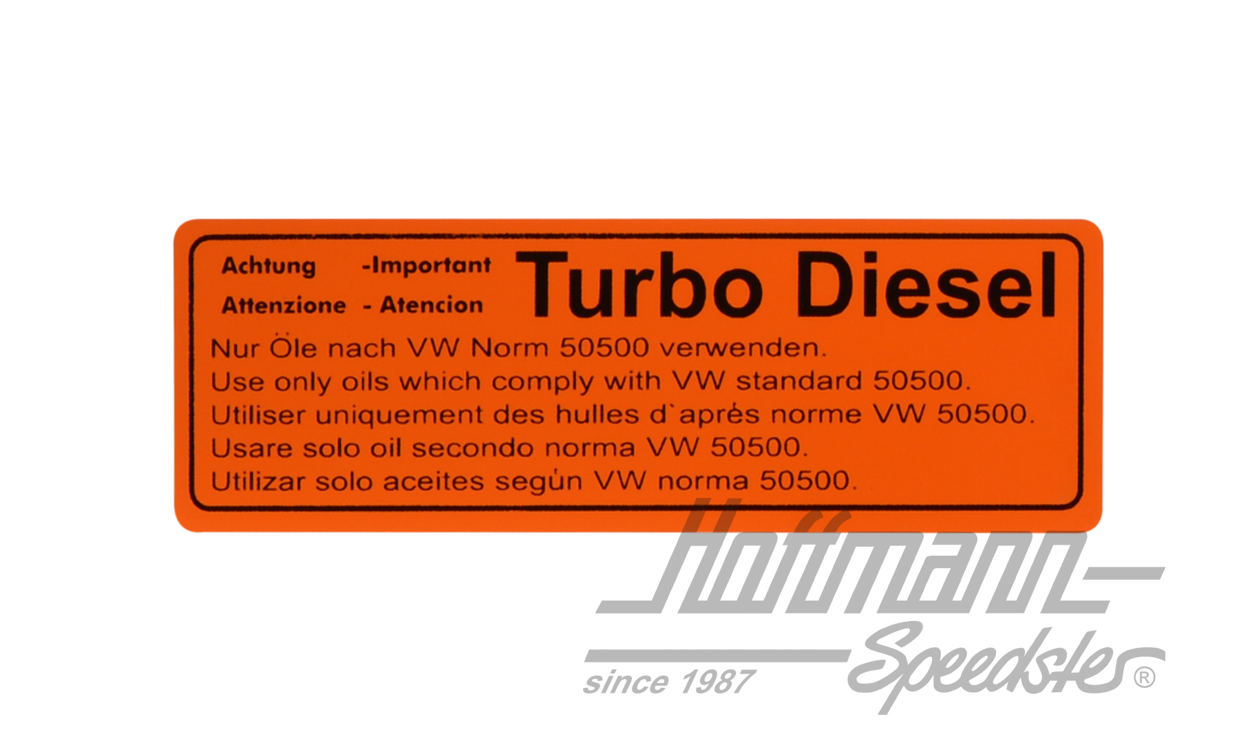 Autocollant "Attention Turbo Diesel", orange | 068 010 014 S | 021-0199-93