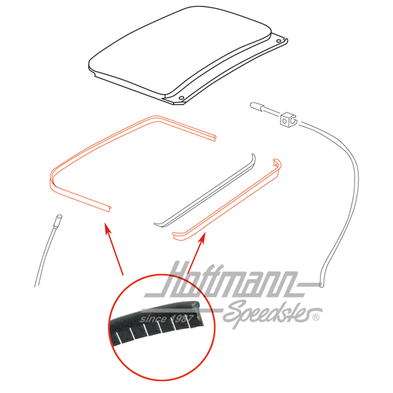Joint en feutre, toit ouvrant, avant/arrière | 117 877 223 C + 225 B | 020-5480