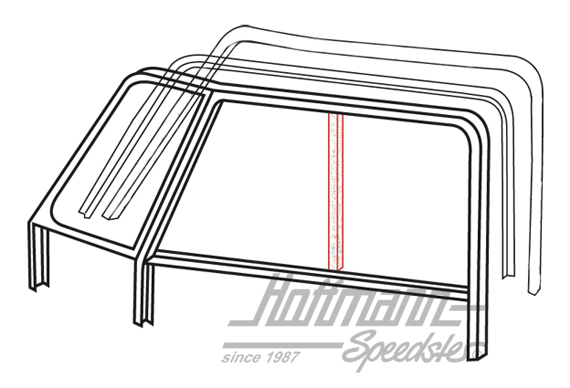 Joint, vitre coulissante, vertical, -67 | 211 845 231 | 089-0136