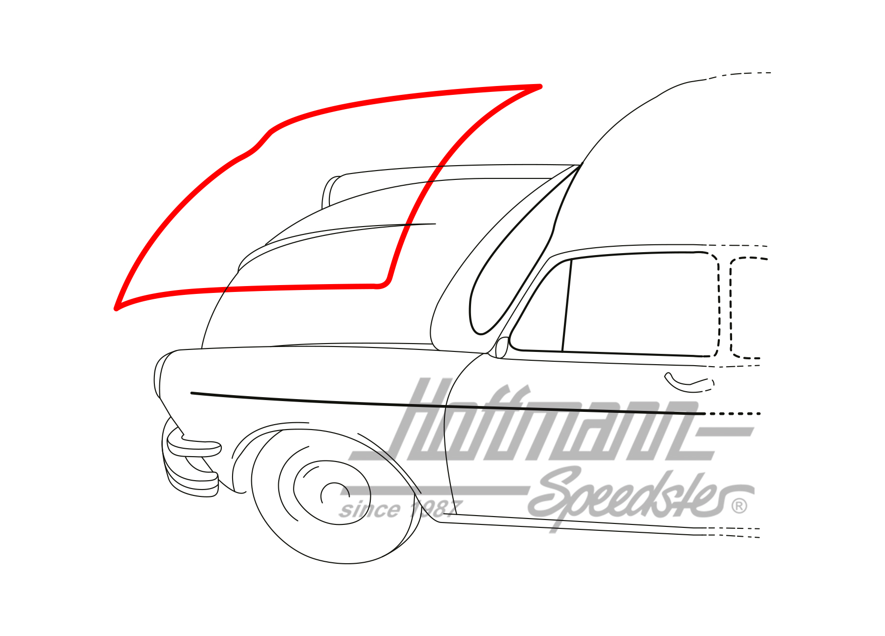 Joint de capot avant, Type 3, 4.61-7.69                                                             