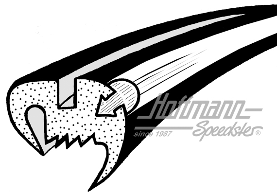 Joint de lunette arrière, Cabriolet, 8.62-5.74 | 151 845 521 D | 020-4847