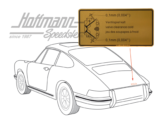 Autocollant "Jeu des soupapes", 911, .65-.89                                                        